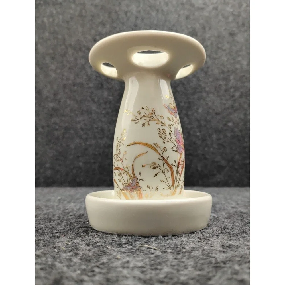 Vintage Tooth Brush Holder Purple Pink Butterfly Gold Metallic Takahashi Japan